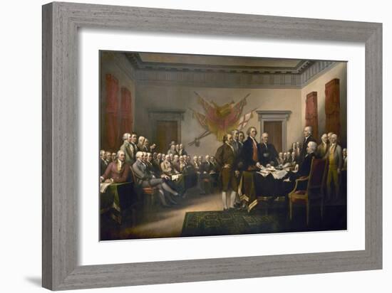 Signing the Declaration of Independence, July 4th, 1776-John Trumbull-Framed Giclee Print