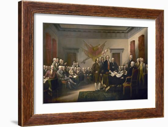 Signing the Declaration of Independence, July 4th, 1776-John Trumbull-Framed Giclee Print