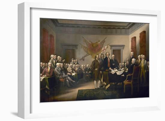 Signing the Declaration of Independence, July 4th, 1776-John Trumbull-Framed Giclee Print