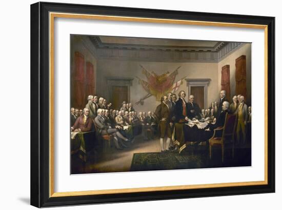 Signing the Declaration of Independence, July 4th, 1776-John Trumbull-Framed Giclee Print