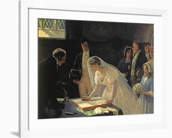 Signing The Register-Edmund Blair Leighton-Framed Giclee Print