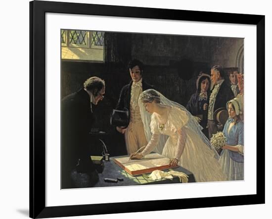 Signing The Register-Edmund Blair Leighton-Framed Giclee Print