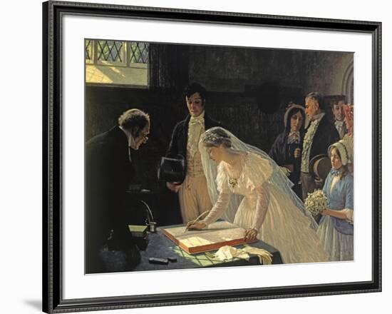 Signing The Register-Edmund Blair Leighton-Framed Giclee Print