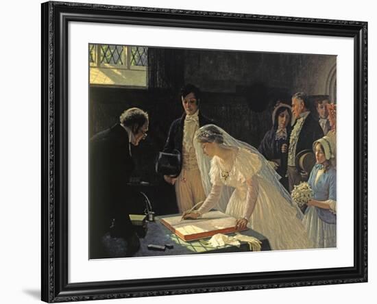 Signing The Register-Edmund Blair Leighton-Framed Giclee Print