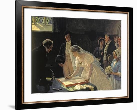 Signing The Register-Edmund Blair Leighton-Framed Giclee Print