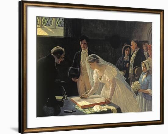 Signing The Register-Edmund Blair Leighton-Framed Giclee Print