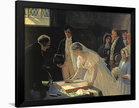 Signing The Register-Edmund Blair Leighton-Framed Giclee Print