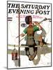 "Signpainter" Saturday Evening Post Cover, February 9,1935-Norman Rockwell-Mounted Giclee Print