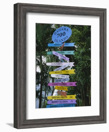 Signpost, Freeport, Grand Bahama, Bahamas, Central America-Ethel Davies-Framed Photographic Print