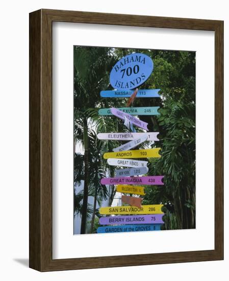 Signpost, Freeport, Grand Bahama, Bahamas, Central America-Ethel Davies-Framed Photographic Print