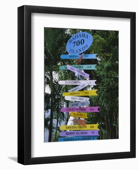 Signpost, Freeport, Grand Bahama, Bahamas, Central America-Ethel Davies-Framed Photographic Print