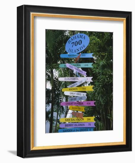 Signpost, Freeport, Grand Bahama, Bahamas, Central America-Ethel Davies-Framed Photographic Print