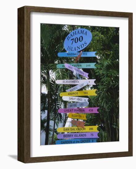 Signpost, Freeport, Grand Bahama, Bahamas, Central America-Ethel Davies-Framed Photographic Print