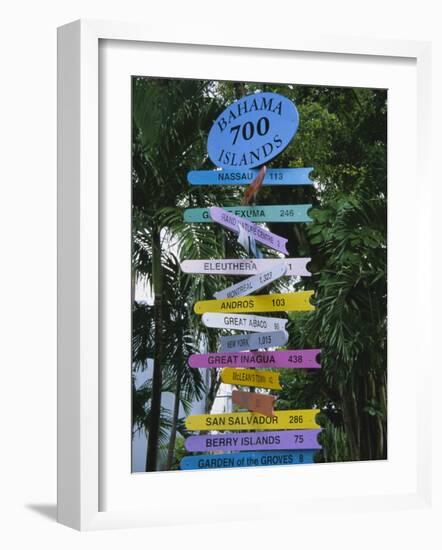 Signpost, Freeport, Grand Bahama, Bahamas, Central America-Ethel Davies-Framed Photographic Print