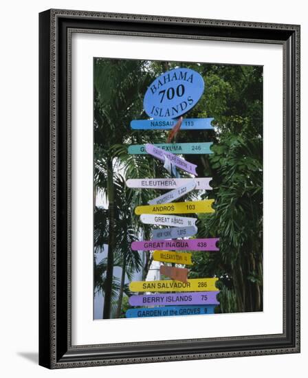 Signpost, Freeport, Grand Bahama, Bahamas, Central America-Ethel Davies-Framed Photographic Print