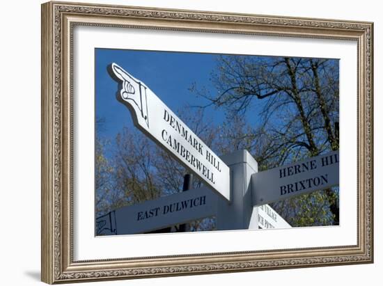 Signpost Showing the Way to Denmark Hill Camberwell London-Natalie Tepper-Framed Photo