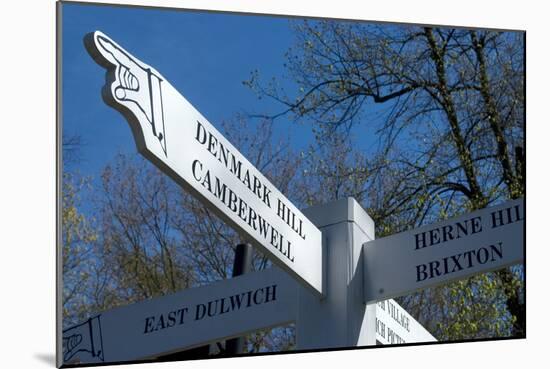 Signpost Showing the Way to Denmark Hill Camberwell London-Natalie Tepper-Mounted Photo