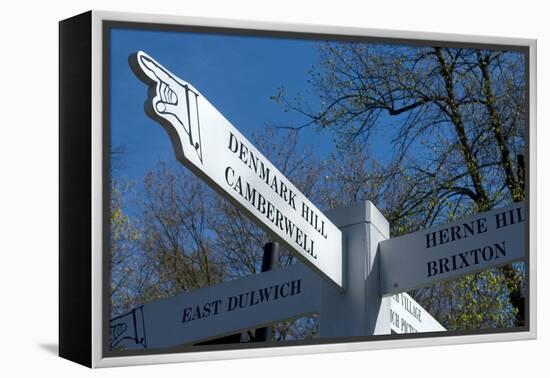 Signpost Showing the Way to Denmark Hill Camberwell London-Natalie Tepper-Framed Stretched Canvas