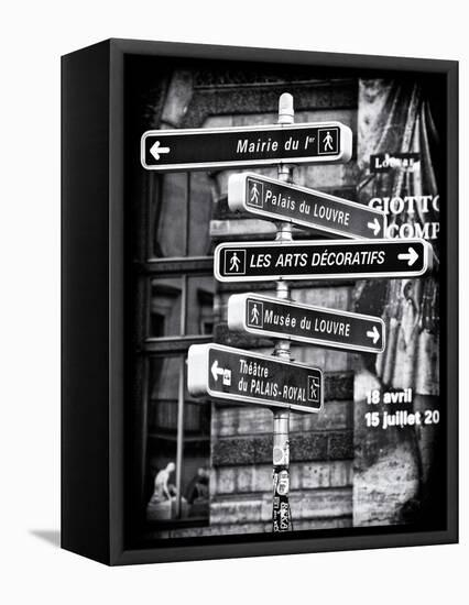 Signpost, the Louvre, Paris, France-Philippe Hugonnard-Framed Premier Image Canvas