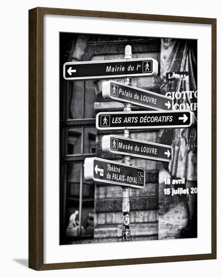 Signpost, the Louvre, Paris, France-Philippe Hugonnard-Framed Photographic Print