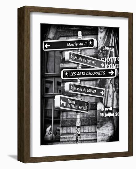 Signpost, the Louvre, Paris, France-Philippe Hugonnard-Framed Photographic Print