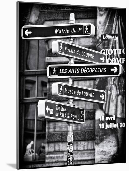 Signpost, the Louvre, Paris, France-Philippe Hugonnard-Mounted Photographic Print