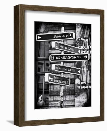 Signpost, the Louvre, Paris, France-Philippe Hugonnard-Framed Photographic Print