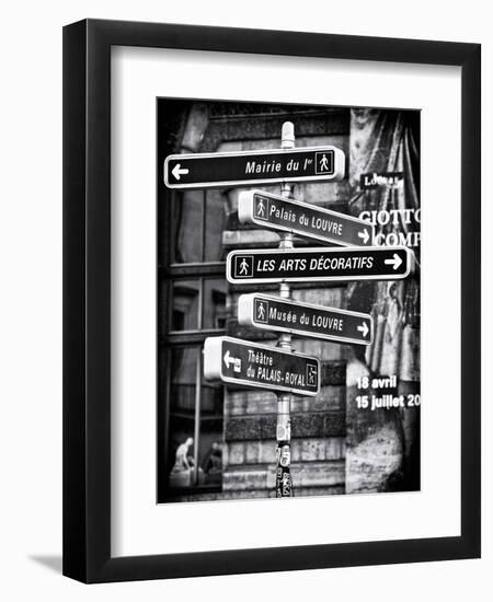 Signpost, the Louvre, Paris, France-Philippe Hugonnard-Framed Photographic Print