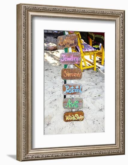 Signs, Brightly Coloured, Hand-Painted, Beach Bar, Unique-Andrea Haase-Framed Photographic Print