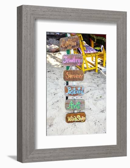 Signs, Brightly Coloured, Hand-Painted, Beach Bar, Unique-Andrea Haase-Framed Photographic Print