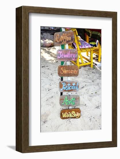 Signs, Brightly Coloured, Hand-Painted, Beach Bar, Unique-Andrea Haase-Framed Photographic Print