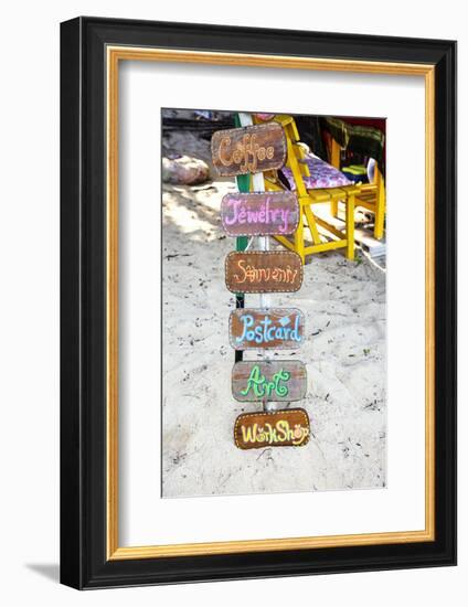 Signs, Brightly Coloured, Hand-Painted, Beach Bar, Unique-Andrea Haase-Framed Photographic Print