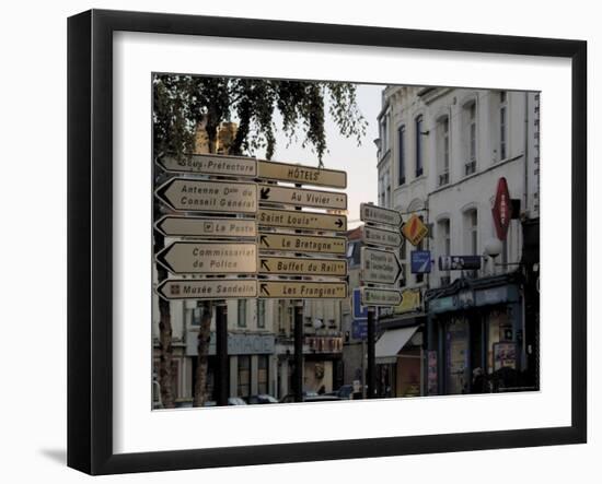 Signs in Town Centre, St. Omer, Pas De Calais, France-David Hughes-Framed Photographic Print