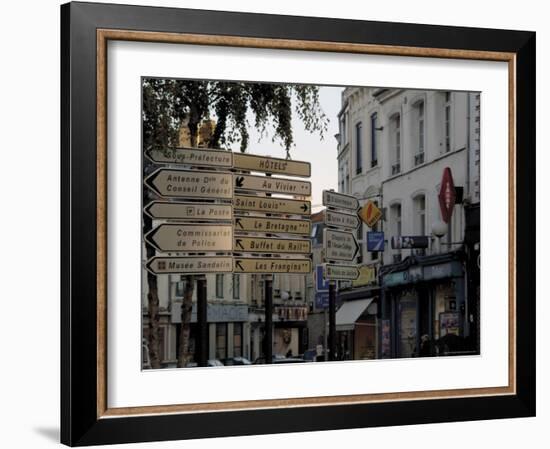 Signs in Town Centre, St. Omer, Pas De Calais, France-David Hughes-Framed Photographic Print