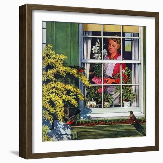 "Signs of Spring,"April 1, 1947-Rudy Pott-Framed Giclee Print