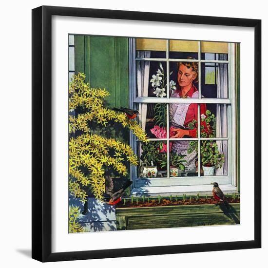 "Signs of Spring,"April 1, 1947-Rudy Pott-Framed Giclee Print