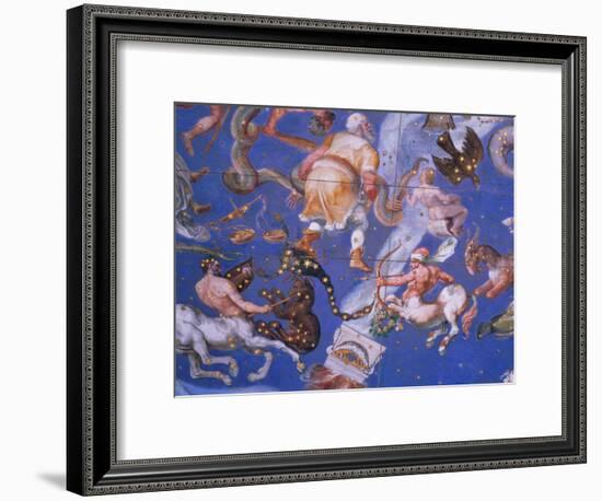 Signs of the Zodiac Including Battling Centaurs, Detail from the Vault of the "Sala Del Mappamondo"-Giovanni De' Vecchi-Framed Giclee Print