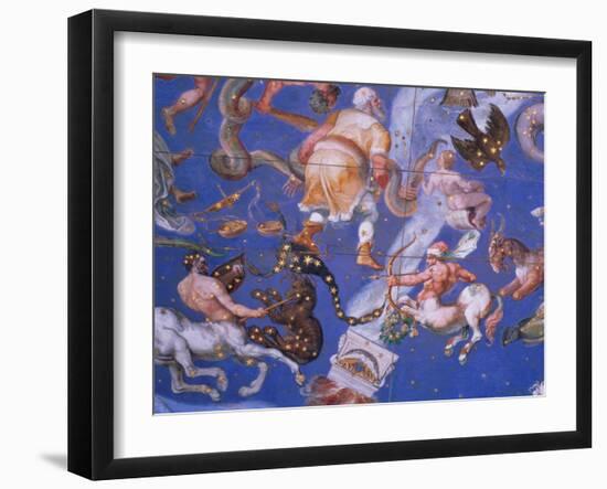 Signs of the Zodiac Including Battling Centaurs, Detail from the Vault of the "Sala Del Mappamondo"-Giovanni De' Vecchi-Framed Giclee Print