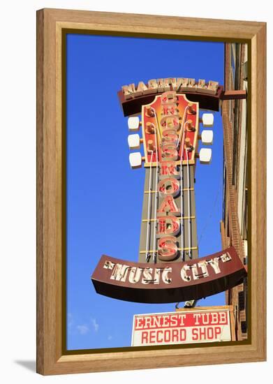 Signs on Broadway Street, Nashville, Tennessee, United States of America, North America-Richard Cummins-Framed Premier Image Canvas