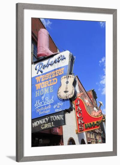 Signs on Broadway Street, Nashville, Tennessee, United States of America, North America-Richard Cummins-Framed Photographic Print