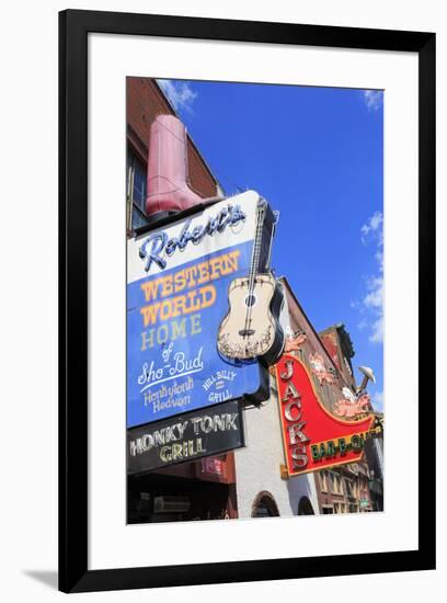 Signs on Broadway Street, Nashville, Tennessee, United States of America, North America-Richard Cummins-Framed Photographic Print