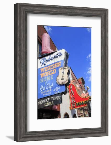 Signs on Broadway Street, Nashville, Tennessee, United States of America, North America-Richard Cummins-Framed Photographic Print