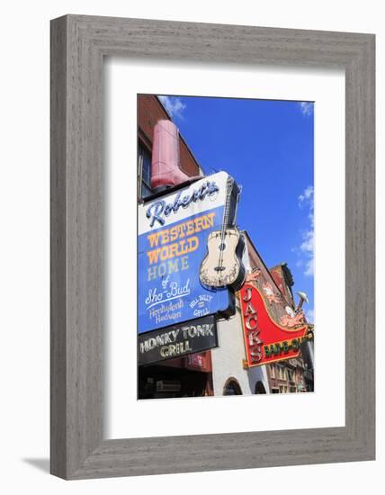 Signs on Broadway Street, Nashville, Tennessee, United States of America, North America-Richard Cummins-Framed Photographic Print