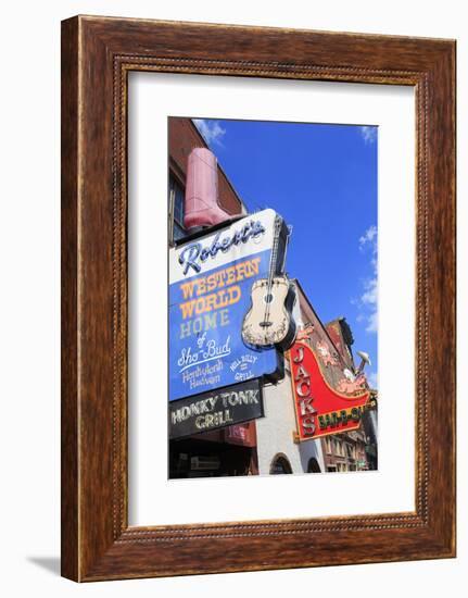 Signs on Broadway Street, Nashville, Tennessee, United States of America, North America-Richard Cummins-Framed Photographic Print