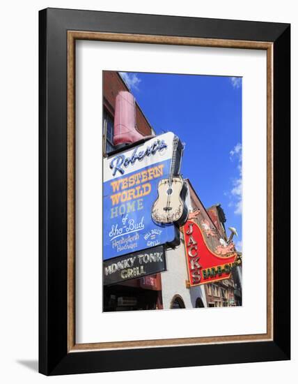 Signs on Broadway Street, Nashville, Tennessee, United States of America, North America-Richard Cummins-Framed Photographic Print