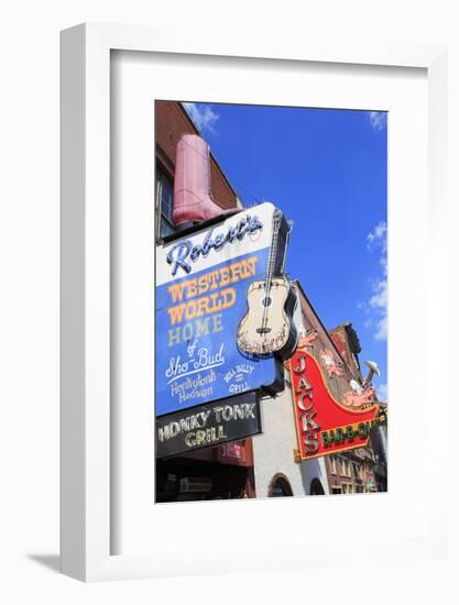 Signs on Broadway Street, Nashville, Tennessee, United States of America, North America-Richard Cummins-Framed Photographic Print