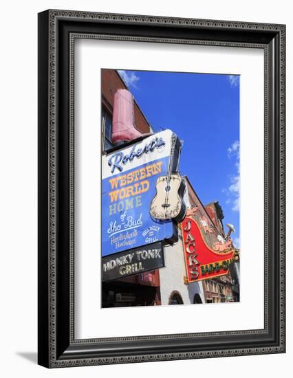 Signs on Broadway Street, Nashville, Tennessee, United States of America, North America-Richard Cummins-Framed Photographic Print