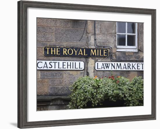 Signs, Royal Mile, Edinburgh, Lothian, Scotland, Uk-Amanda Hall-Framed Photographic Print