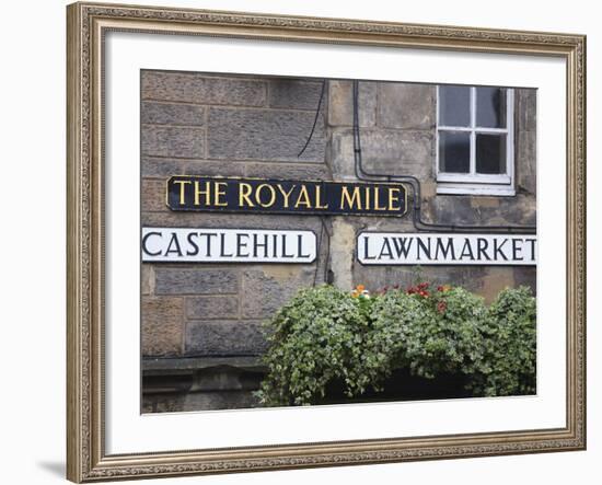 Signs, Royal Mile, Edinburgh, Lothian, Scotland, Uk-Amanda Hall-Framed Photographic Print