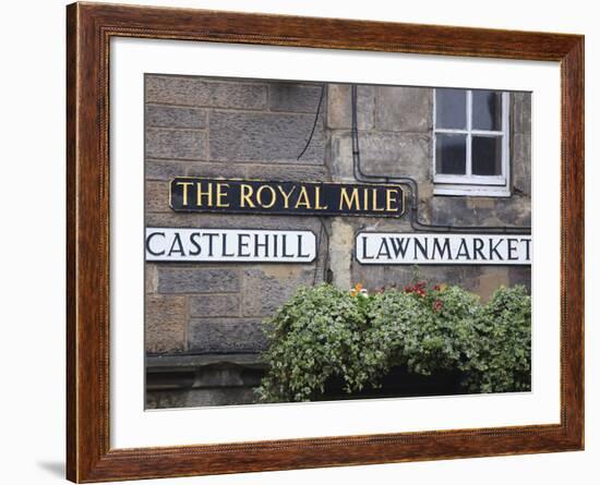 Signs, Royal Mile, Edinburgh, Lothian, Scotland, Uk-Amanda Hall-Framed Photographic Print